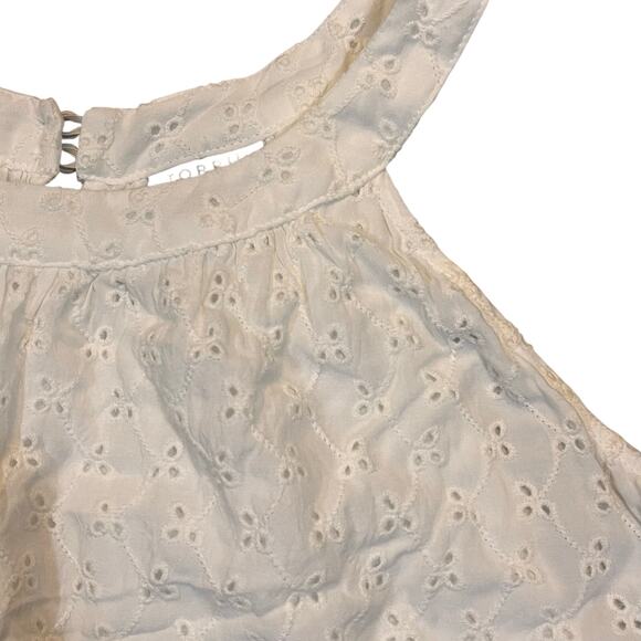 Torrid Women 4 Sleeveless‎ Blouse White Eyelet Lace Tiered Ruffle Keyhole Back - Picture 1 of 7